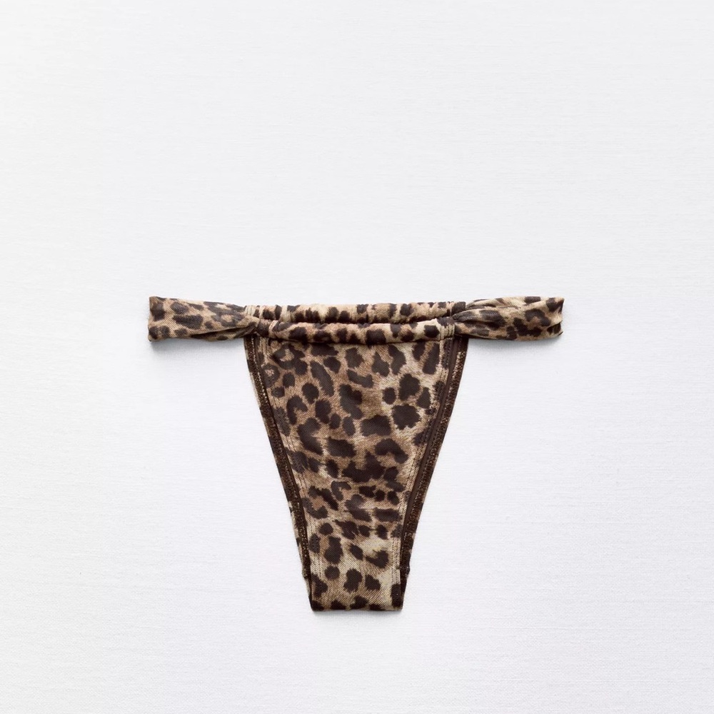 Leopard Print Bikini ANIMAL PRINT TULLE BIKINI TOP and bottom zara